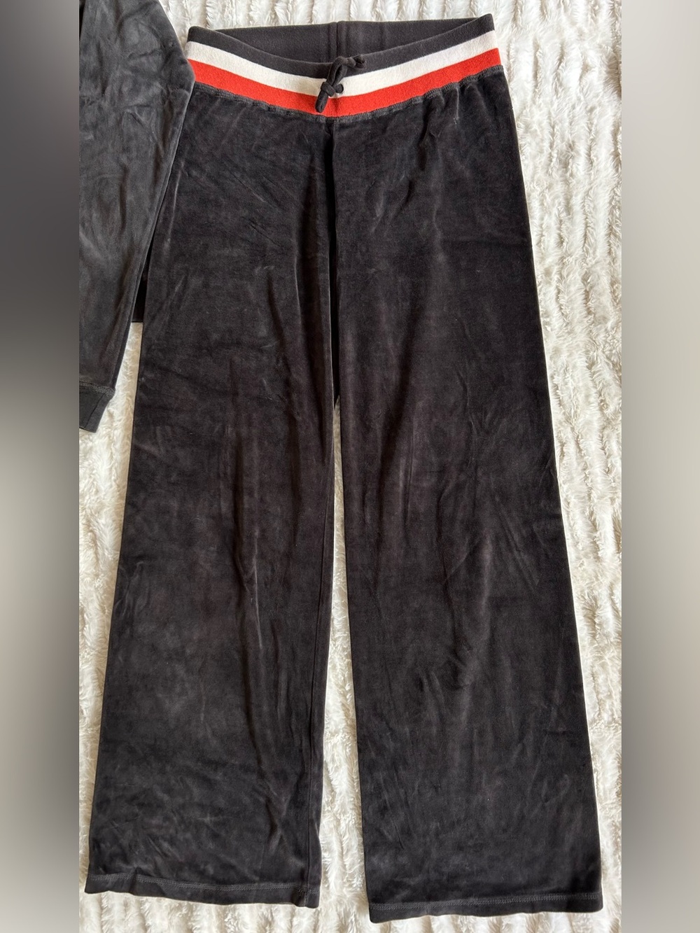 Y2K Vintage Juicy Couture Velour Tracksuit Set Made in USA Charcoal Striped M - Picture 7 of 13
